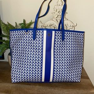 Tory Burch Jewel Blue Tzag Allover Tote